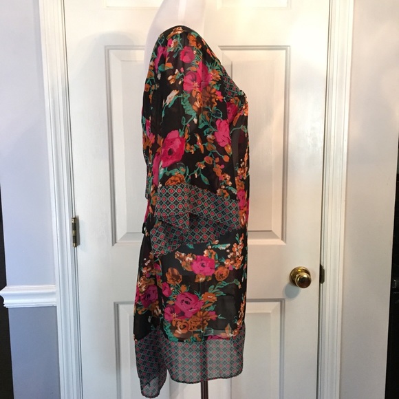 Pure Energy Floral tunic top Sz 3X Nwot - Picture 2 of 8